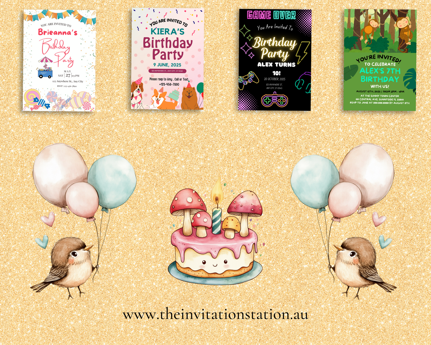 100 Editable Birthday Invitation Pack