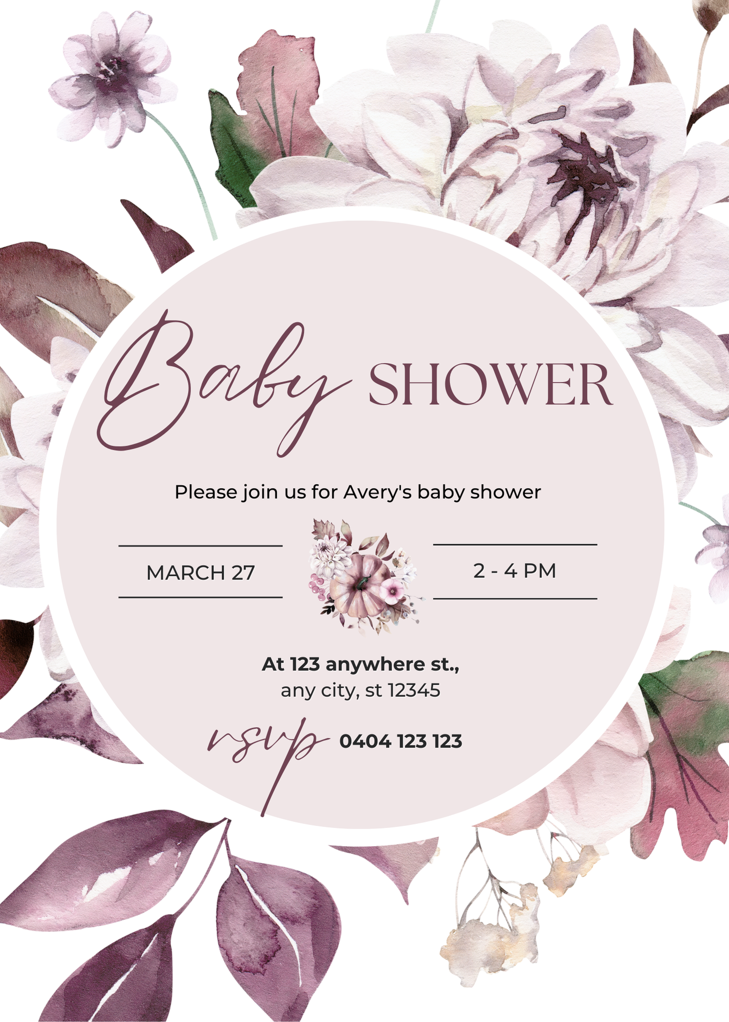 Editable 20 Pack of Baby Shower Invitations