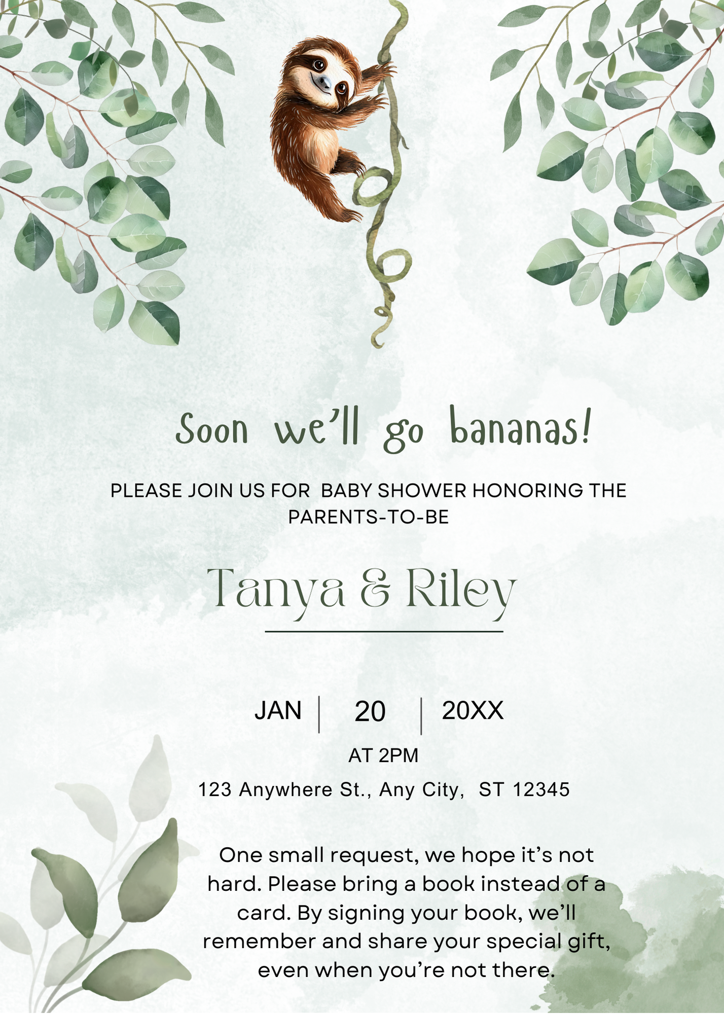 Editable 20 Pack of Baby Shower Invitations