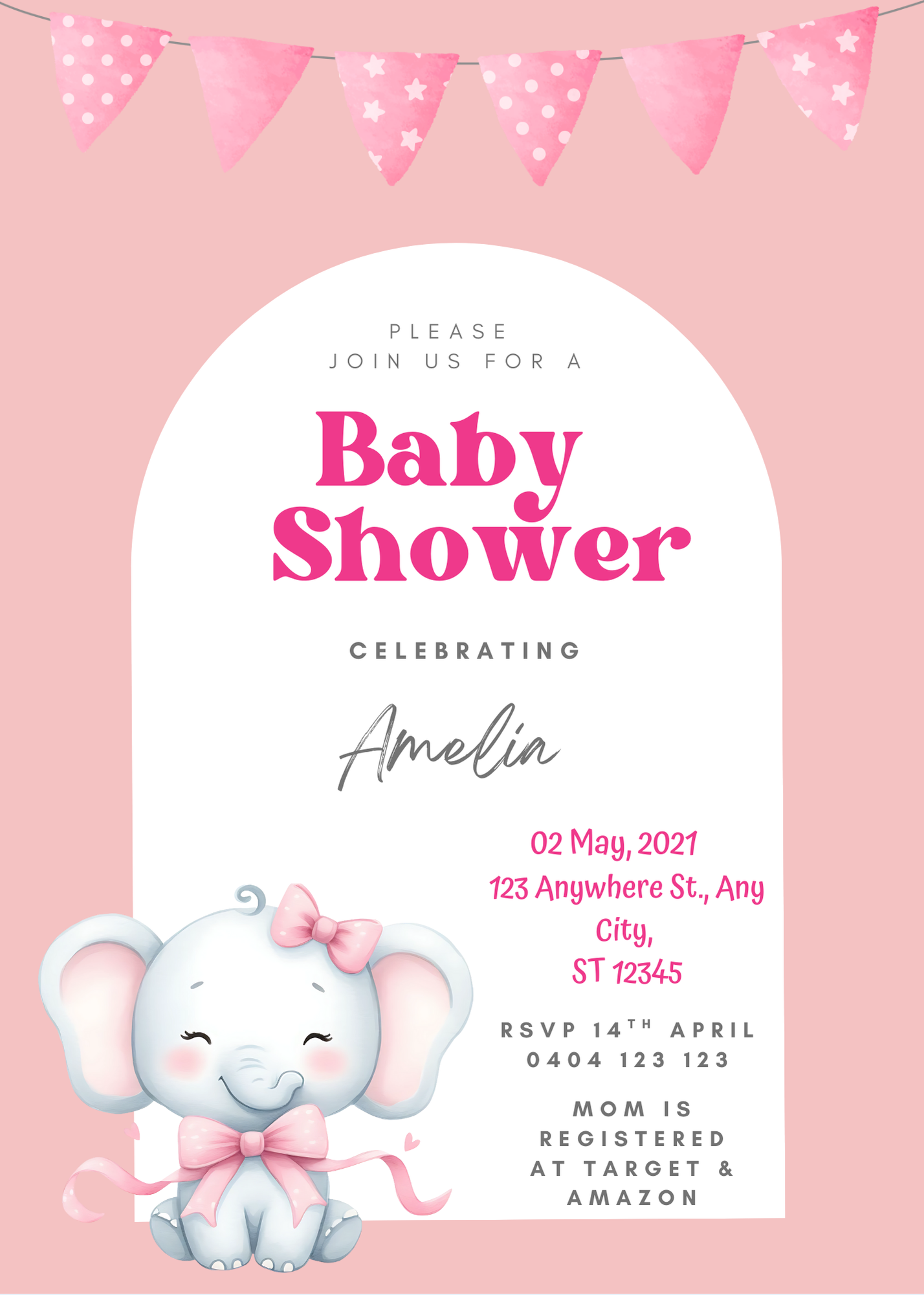 Editable 20 Pack of Baby Shower Invitations