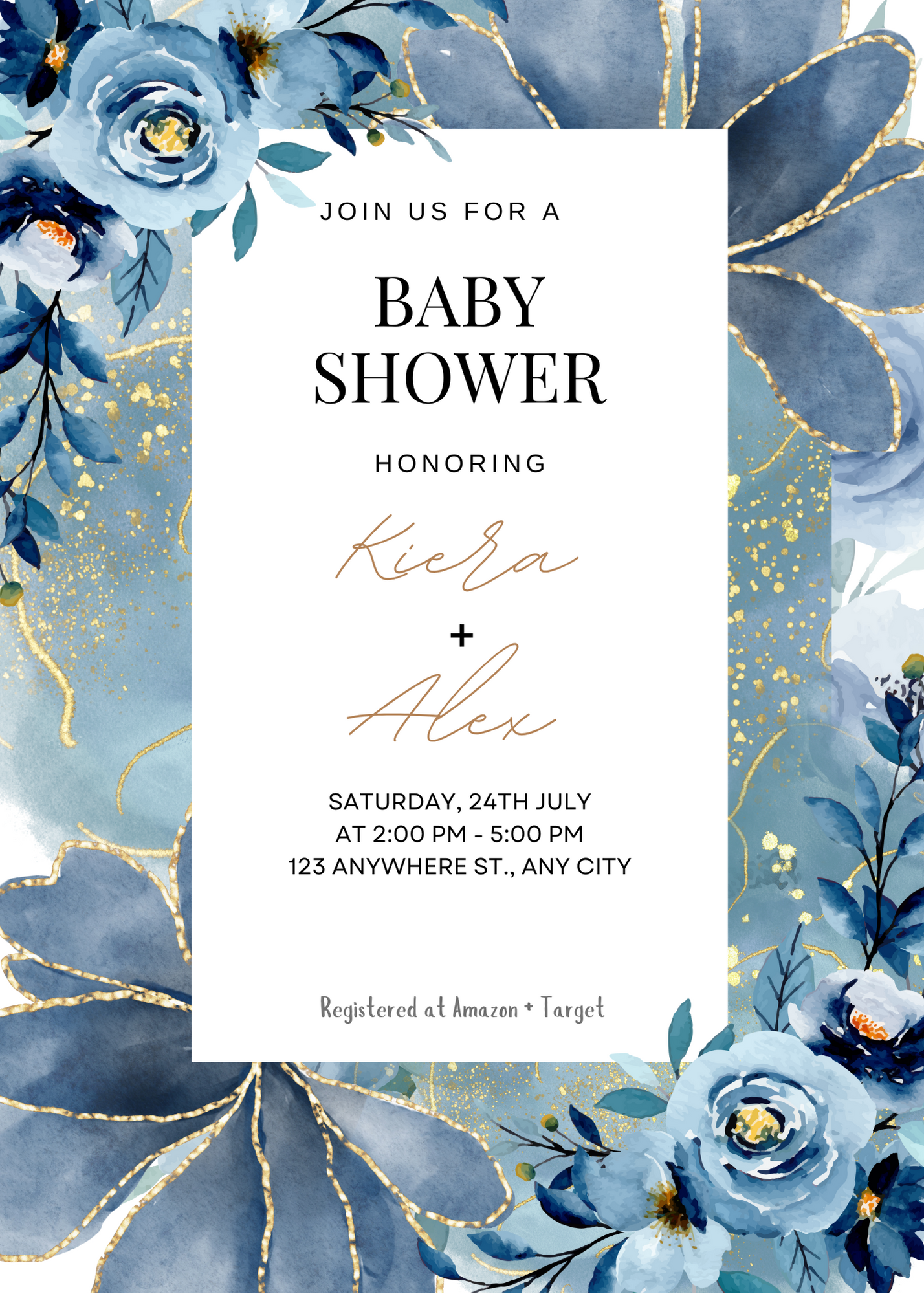 Editable 20 Pack of Baby Shower Invitations