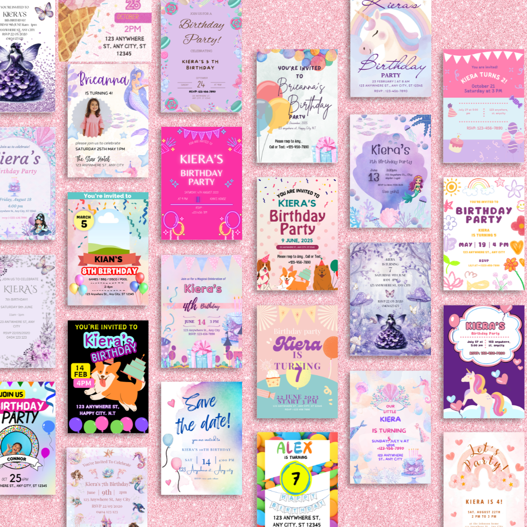 75 Pack of Girl Birthday Invitations