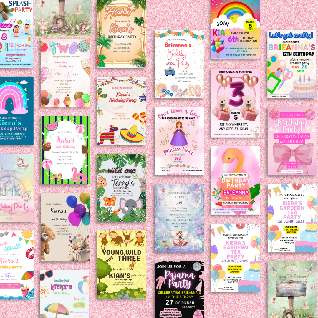 75 Pack of Girl Birthday Invitations