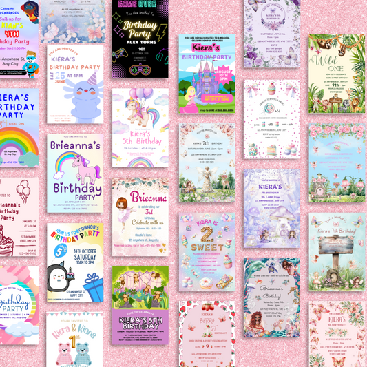 75 Pack of Girl Birthday Invitations