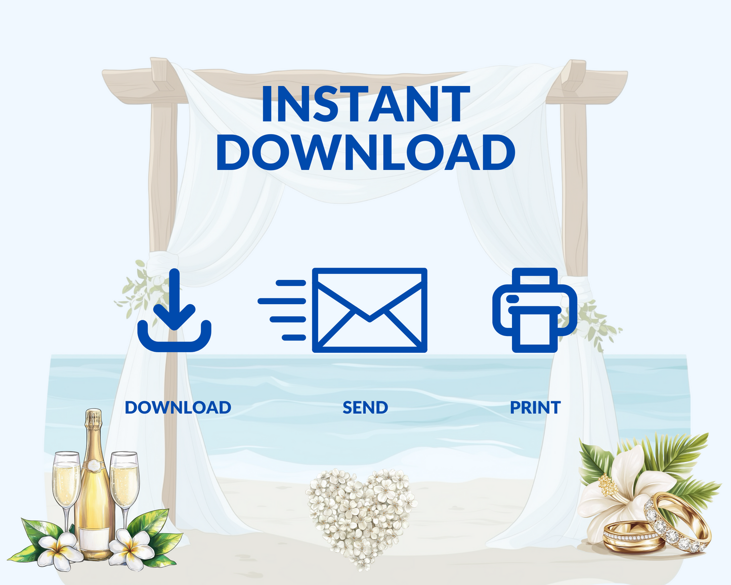 Editable Beach Themed Wedding Package