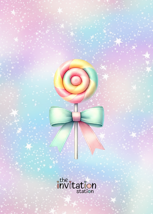 Editable "1 Sweet Girl" Birthday Invitation