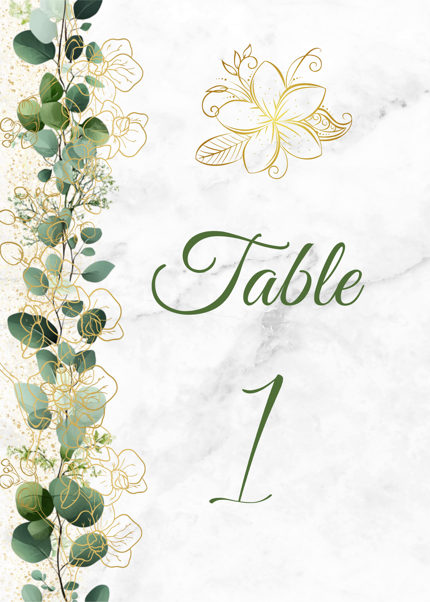 Editable Eucalyptus & Gold Floral Wedding Package