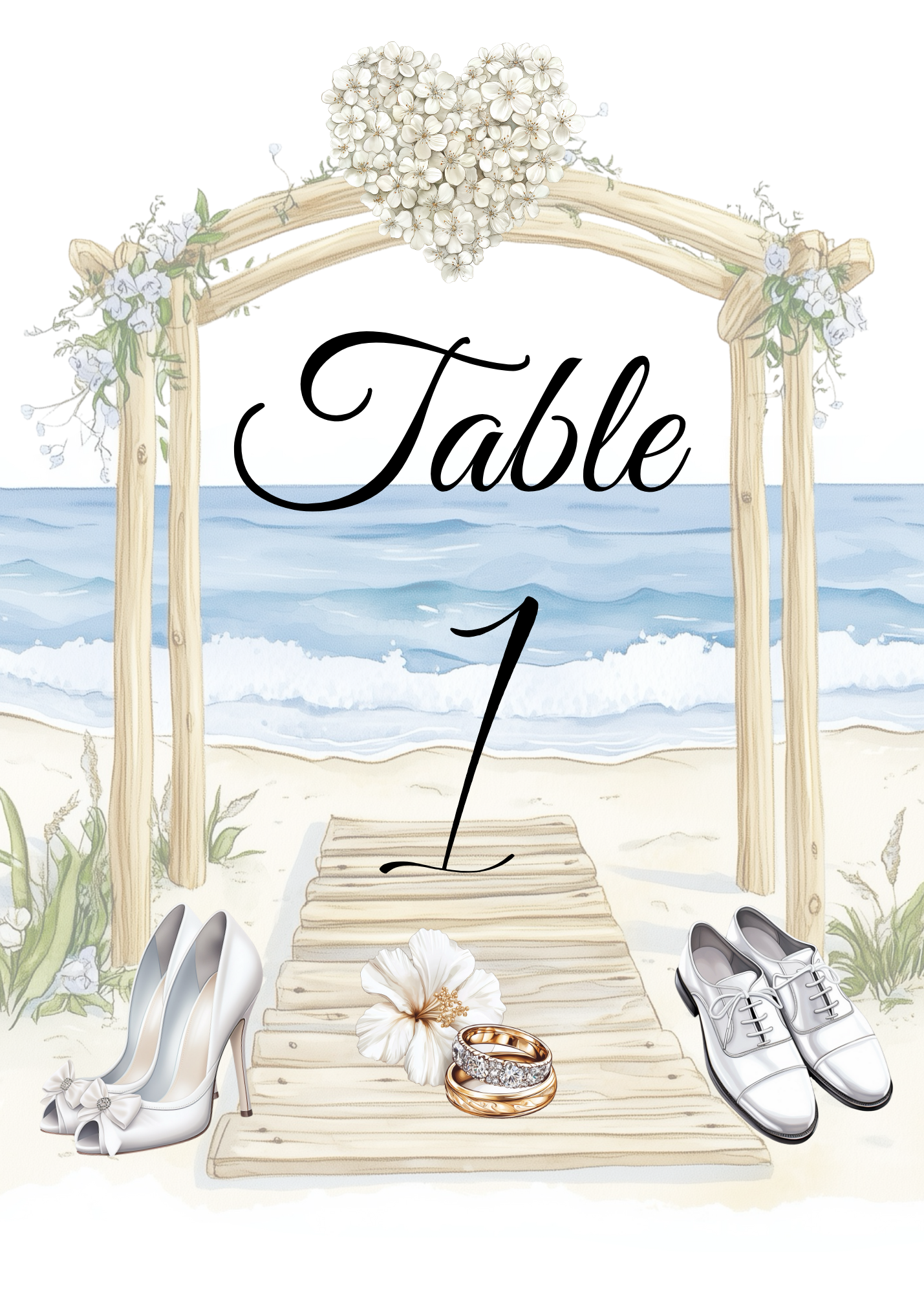 Editable Beach Themed Wedding Package