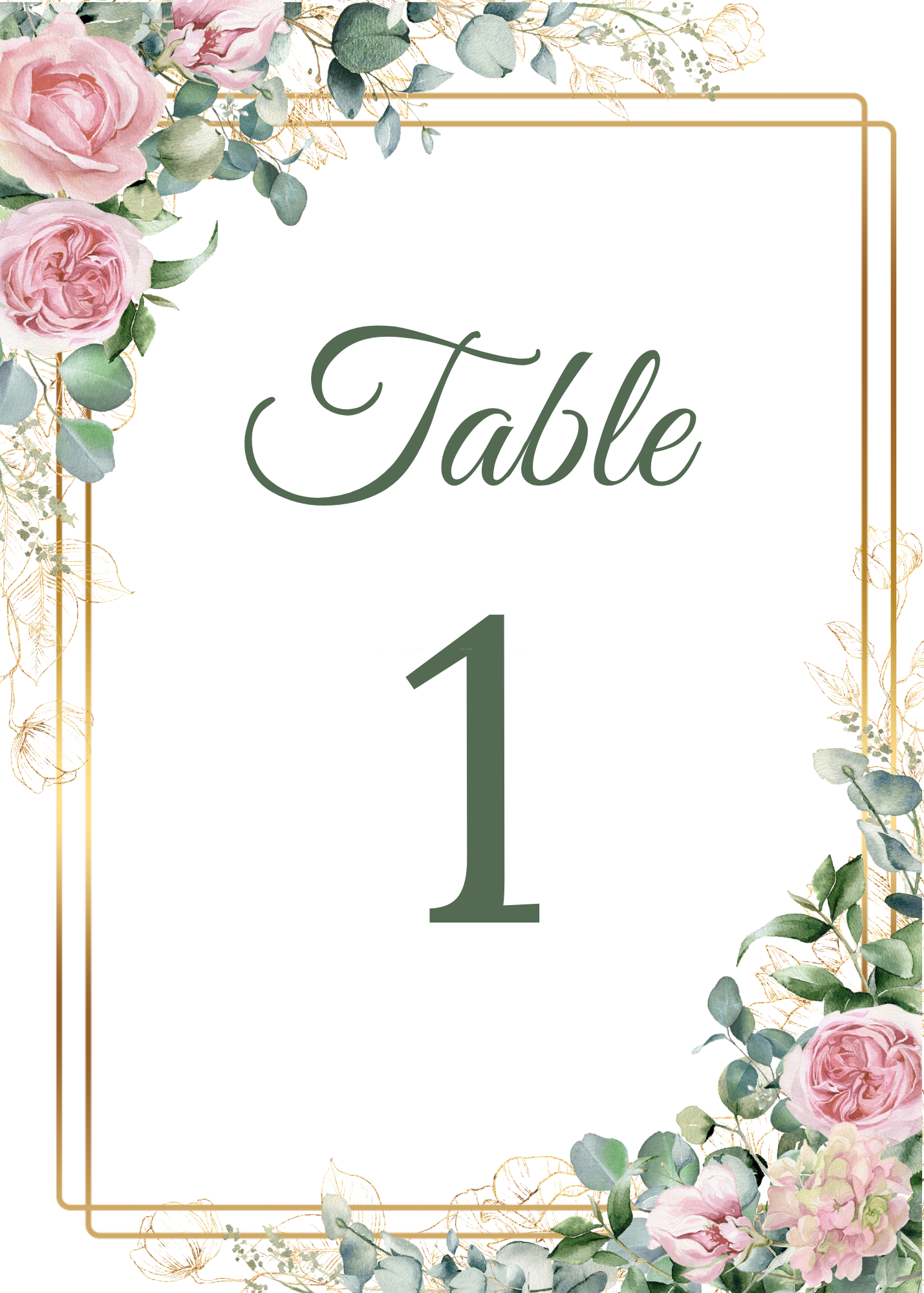 Editable Blush Floral & Gold 8 Piece Wedding Bundle