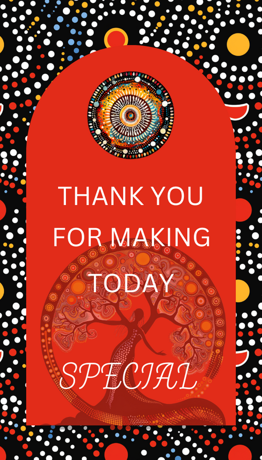 Editable Red Dot Aboriginal Art Birthday Invitation