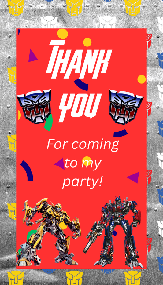Editable Transformers Birthday Invitation
