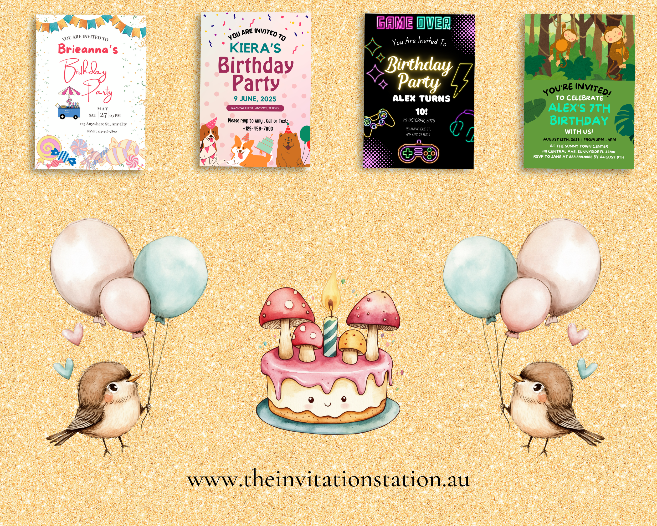 100 Editable Birthday Invitation Pack