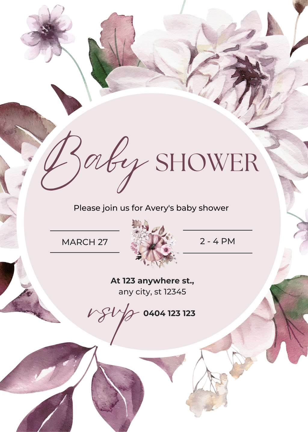 Editable 20 Pack of Baby Shower Invitations