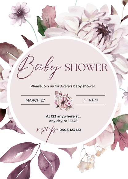 Editable 20 Pack of Baby Shower Invitations