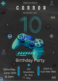 Editable "Gaming" Birthday Invitation