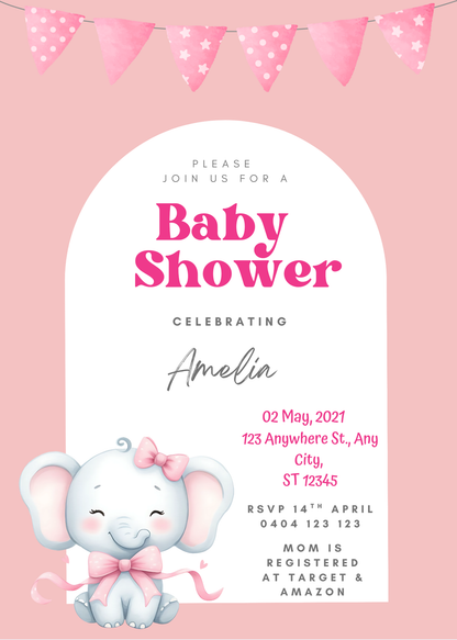 Editable 20 Pack of Baby Shower Invitations