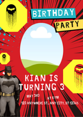 Editable "Batman Theme" Birthday Invitation