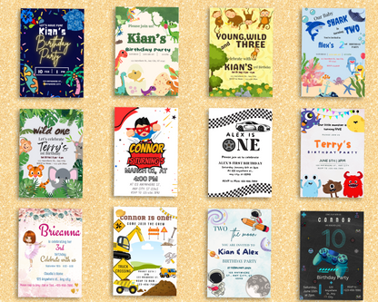 100 Editable Birthday Invitation Pack