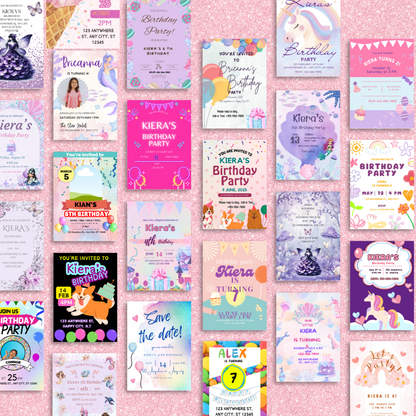 75 Pack of Girl Birthday Invitations