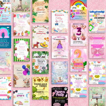75 Pack of Girl Birthday Invitations