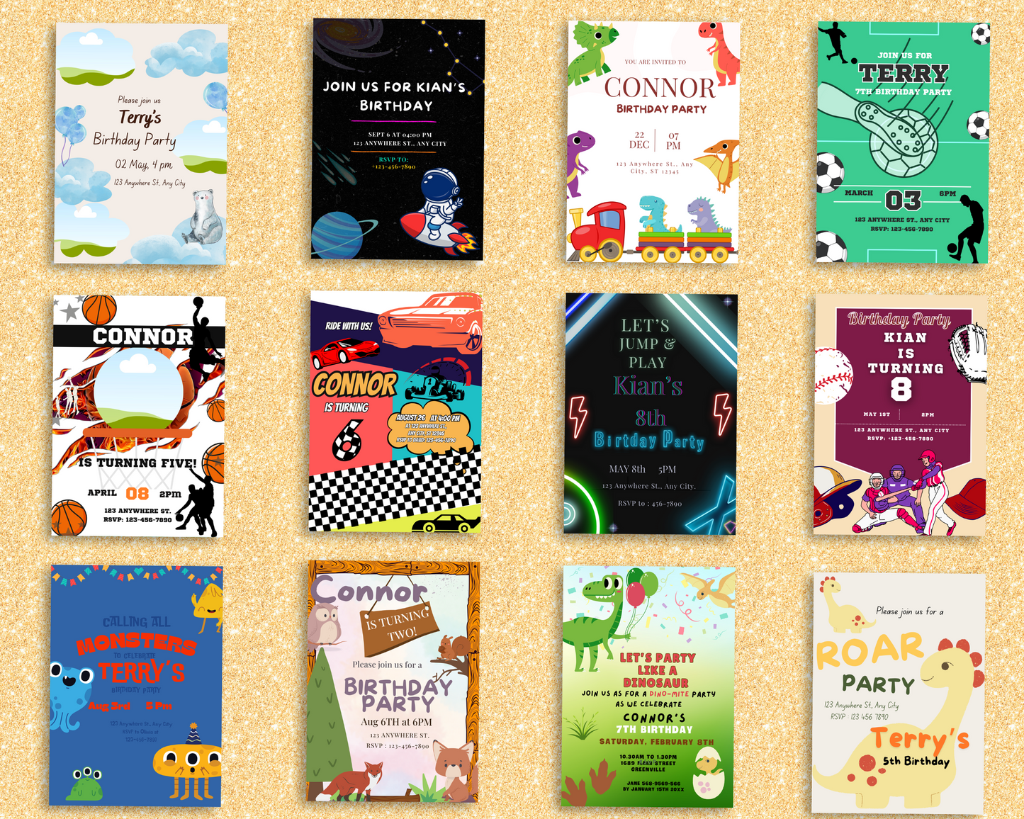 100 Editable Birthday Invitation Pack