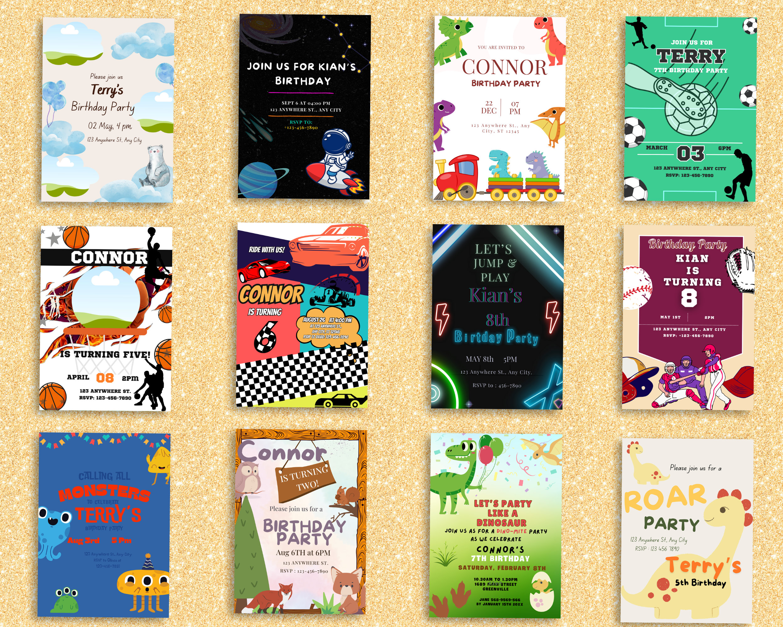 100 Editable Birthday Invitation Pack