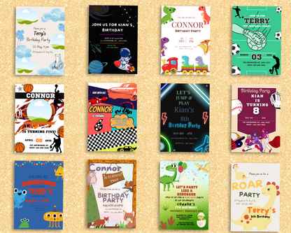 100 Editable Birthday Invitation Pack