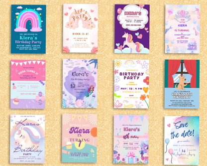 100 Editable Birthday Invitation Pack