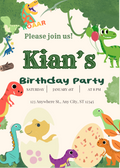 Editable "Dinosaurs" Birthday Invitation