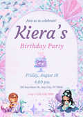 Editable Mermaid Themed Birthday Invitation