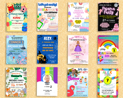 100 Editable Birthday Invitation Pack