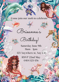 Editable Aboriginal Art Ocean Themed Birthday Invitation