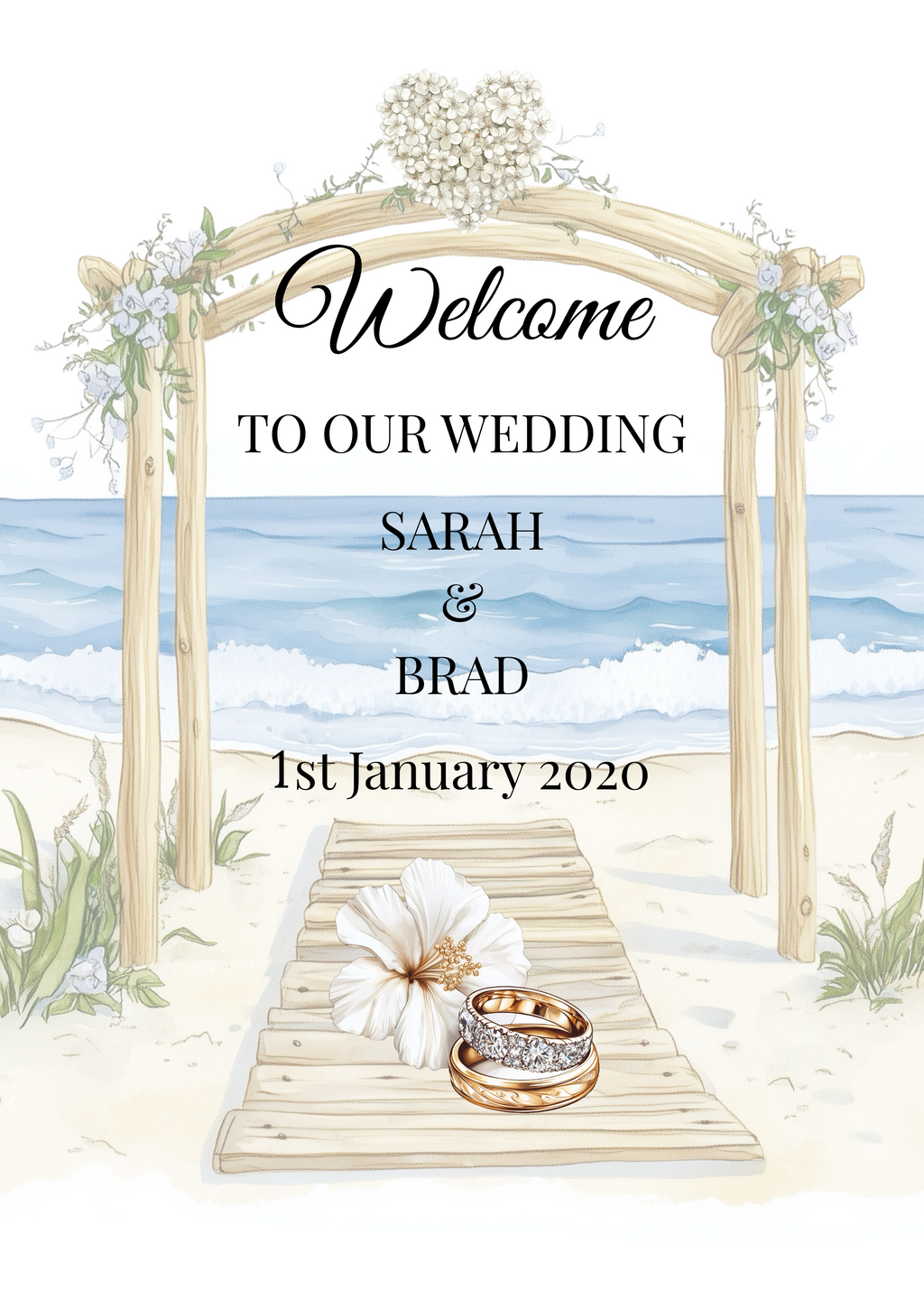 Editable Beach Themed Wedding Package