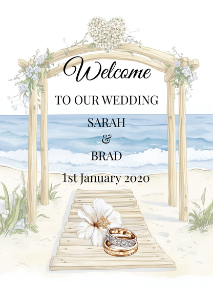 Editable Beach Themed Wedding Package