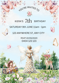 Editable Daisy Fairy Birthday Invitation