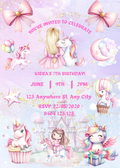 Editable Uncicorn Birthday Invitation