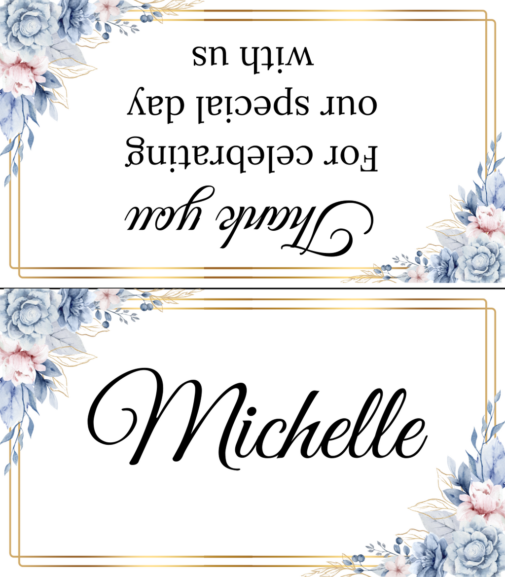 Editable Blue & Gold Floral Wedding Package