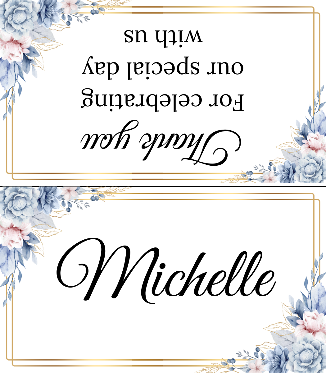 Editable Blue & Gold Floral Wedding Package