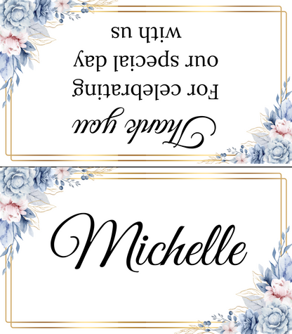 Editable Blue & Gold Floral Wedding Package