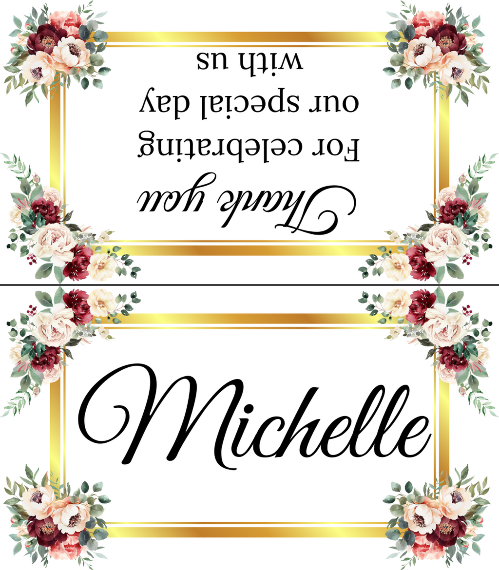 Editable Burgundy Rose 8 Piece Wedding Bundle