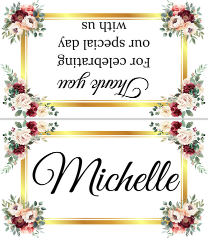 Editable Burgundy Rose 8 Piece Wedding Bundle