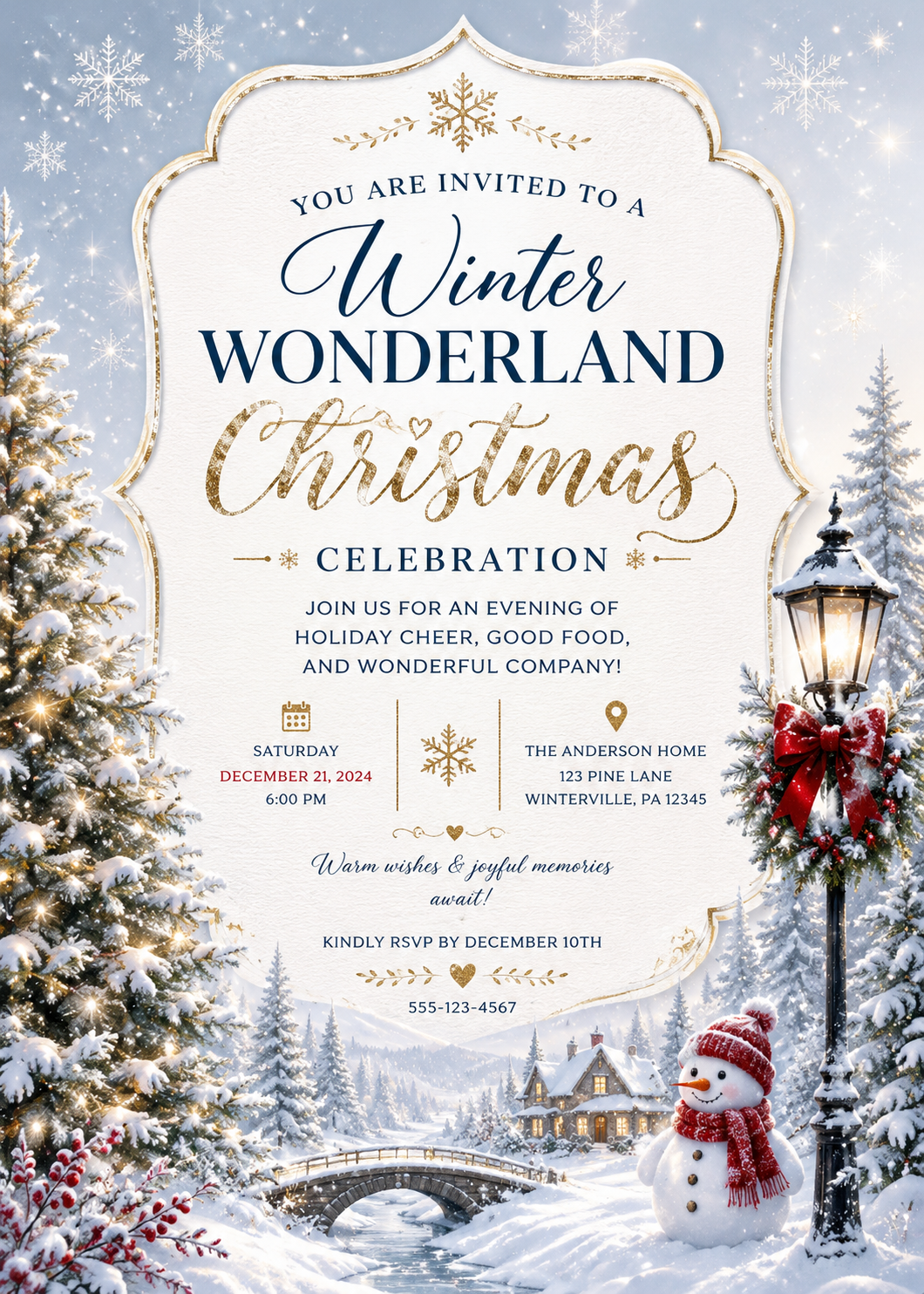 Winter Wonderland Christmas Invitation Template