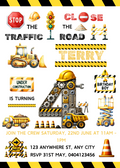 Editable Digital Construction Themed 4th Birthday Invitation