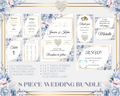 Editable Blue & Gold Floral Wedding Package