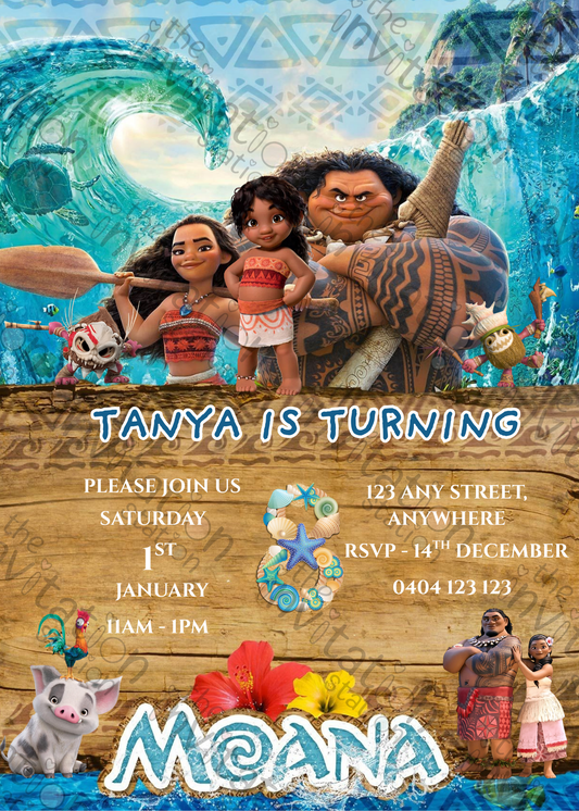 Editable Moana™ Birthday Invitation