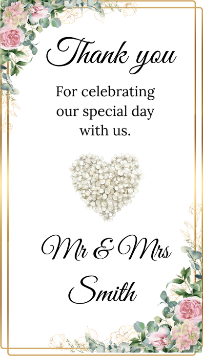 Editable Blush Floral & Gold 8 Piece Wedding Bundle