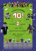 Editable Robolox Birthday Invitation