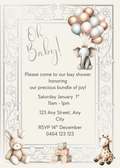 Editable Silver Baby Shower Invitation