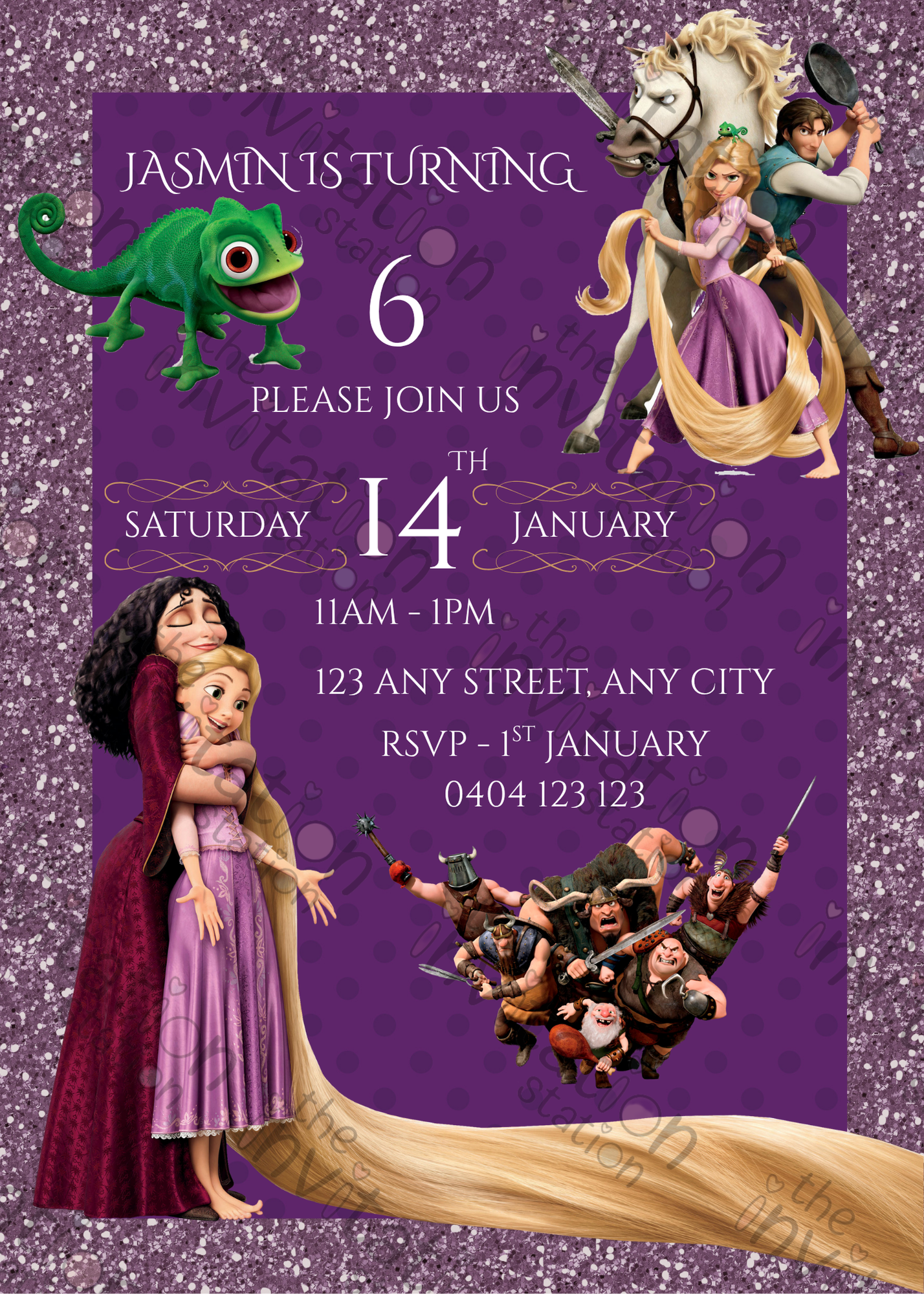 Editable Tangled™ Birthday Invitation