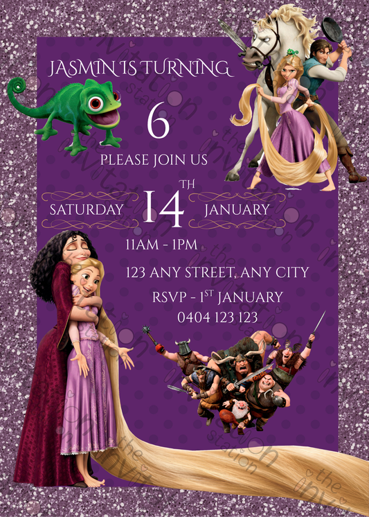 Editable Tangled™ Birthday Invitation